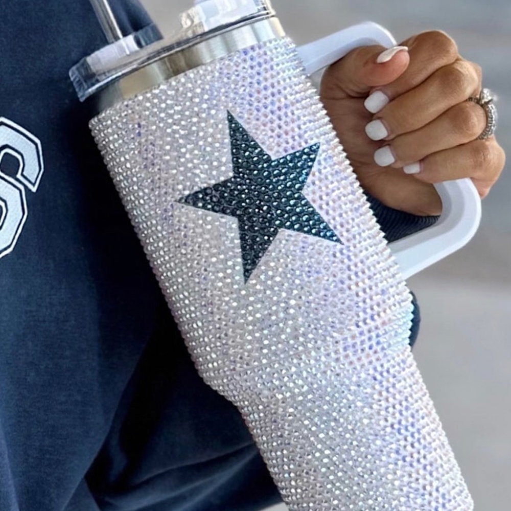 Full Rhinestone Stainless Portable Cup 40oz - Picture 3 of 4